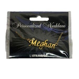 MEGHAN Goldtone Rhinestone Accent 14.5" w 4.5" Multi Ring Ext Necklace